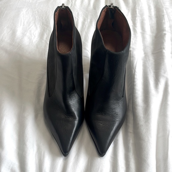 See By Chloe Shoes - See By Chloe Black Leather Platform Booties with sliver details and back zip